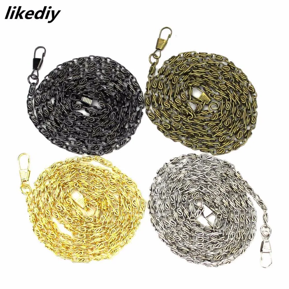 

10 pcs/lot Antique bronze Golden Silver Gun black about 120 cm long metal chain for purses/bags DIY purse accessory 4 colors