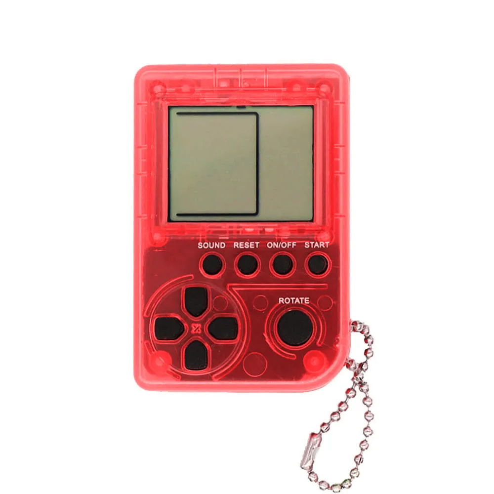 2PCS Mini Classic Tetris Handheld Game Console Children's Games Machine Retro Nostalgic Keychain |