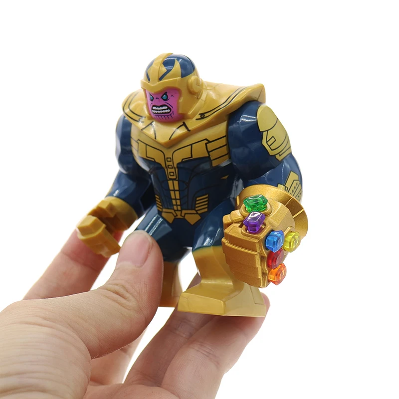 Super Heroes Avengers Infinity War Thanos With Gold Plated Infinity Gauntlet Hulk Iron Man Spider Man