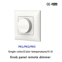 2.4G Wall mounted Knob panel led dimmer remote controller for single color/color temperature/RGB led strip light