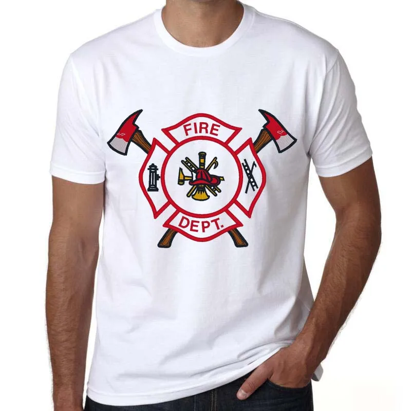 Мужская футболка с круглым вырезом Evolution Of A Fireman пожарным больше размеров новая