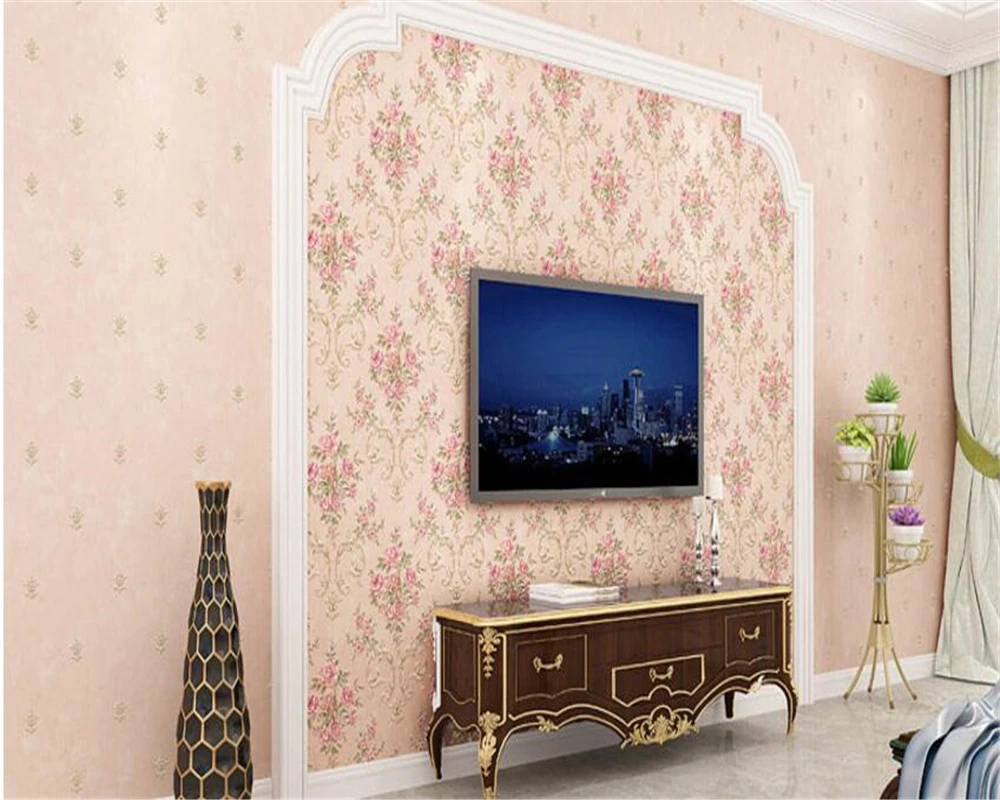 beibehang American Pastoral ancient big flower fine press nonwoven fabric 3d wallpaper bedroom living room TV background behang beibehang American Pastoral ancient big flower fine press nonwoven fabric 3d wallpaper bedroom living room TV background behang