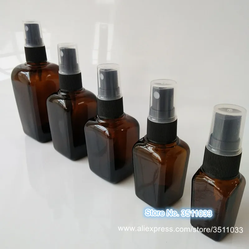 20pcs 10ml 25ml Amber Glass Essential Oil Spray Bottles Mist Sprayer