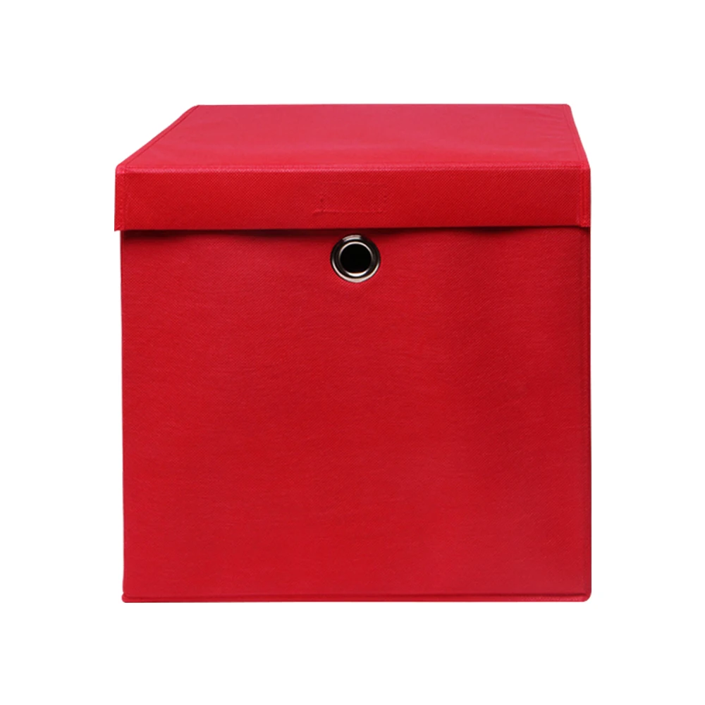 32*32*32cm Foldable High Capacity Red Square Non-Woven Fabric Storage Cubes Box, Durable and Lightweight Clothing Organizer 32*32*32cm Foldable High Capacity Red Square Non-Woven Fabric Storage Cubes Box, Durable and Lightweight Clothing Organizer