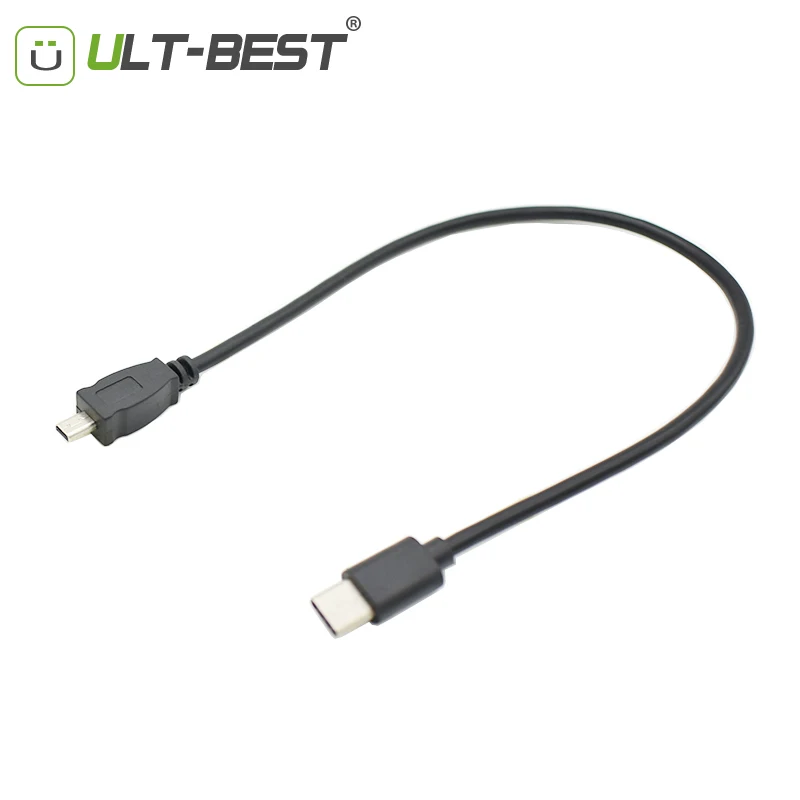 Кабель преобразователь для камеры ult best с USB Type C папа на Mini 8 Pin 2 0 кабель OTG шнур 30 см