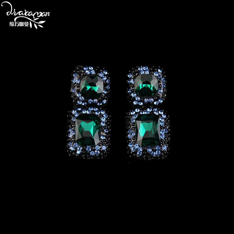 Бренд Dvacaman, роскошные модные Ювелирные наборы с кристаллами для женщин, свадебные, вечерние, ожерелье и серьги, рождественские подарки A30