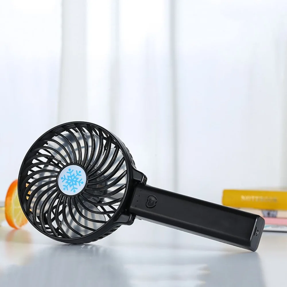 Handheld USB Fan Cooler Portable Mini Fan Battery Operated Rechargeable Foldable Handy Small Desk Desktop USB Cooling Fan Black