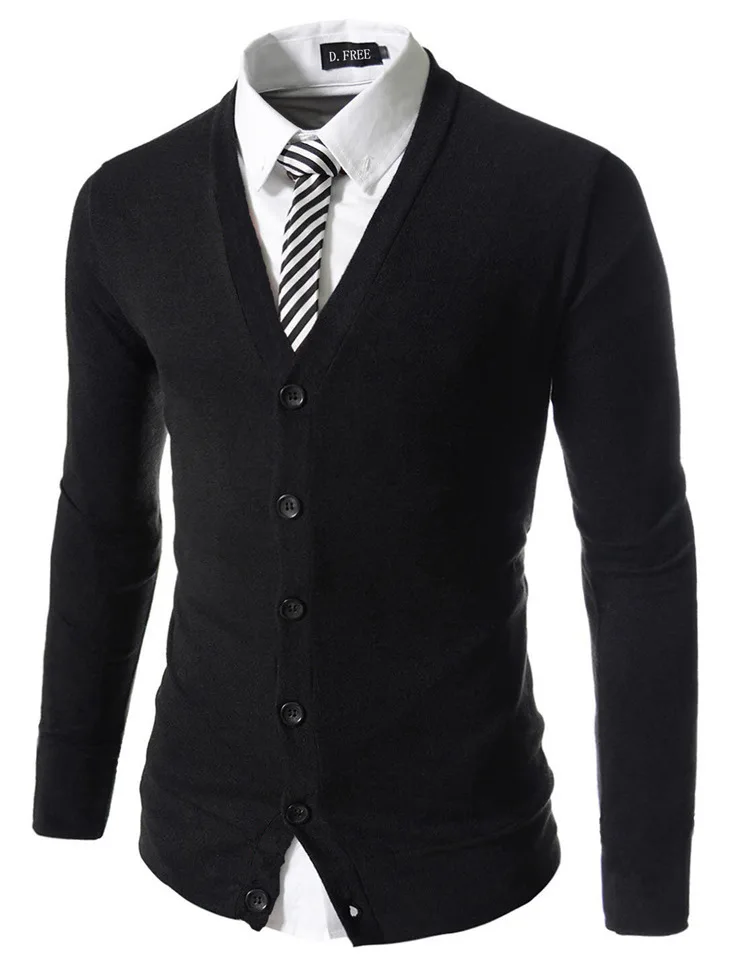 

2018 New Autumn Men's Sweaters Cardigan for Man V-neck Cardigan Men Knitwear Sweater Slim Casual Sweater Business