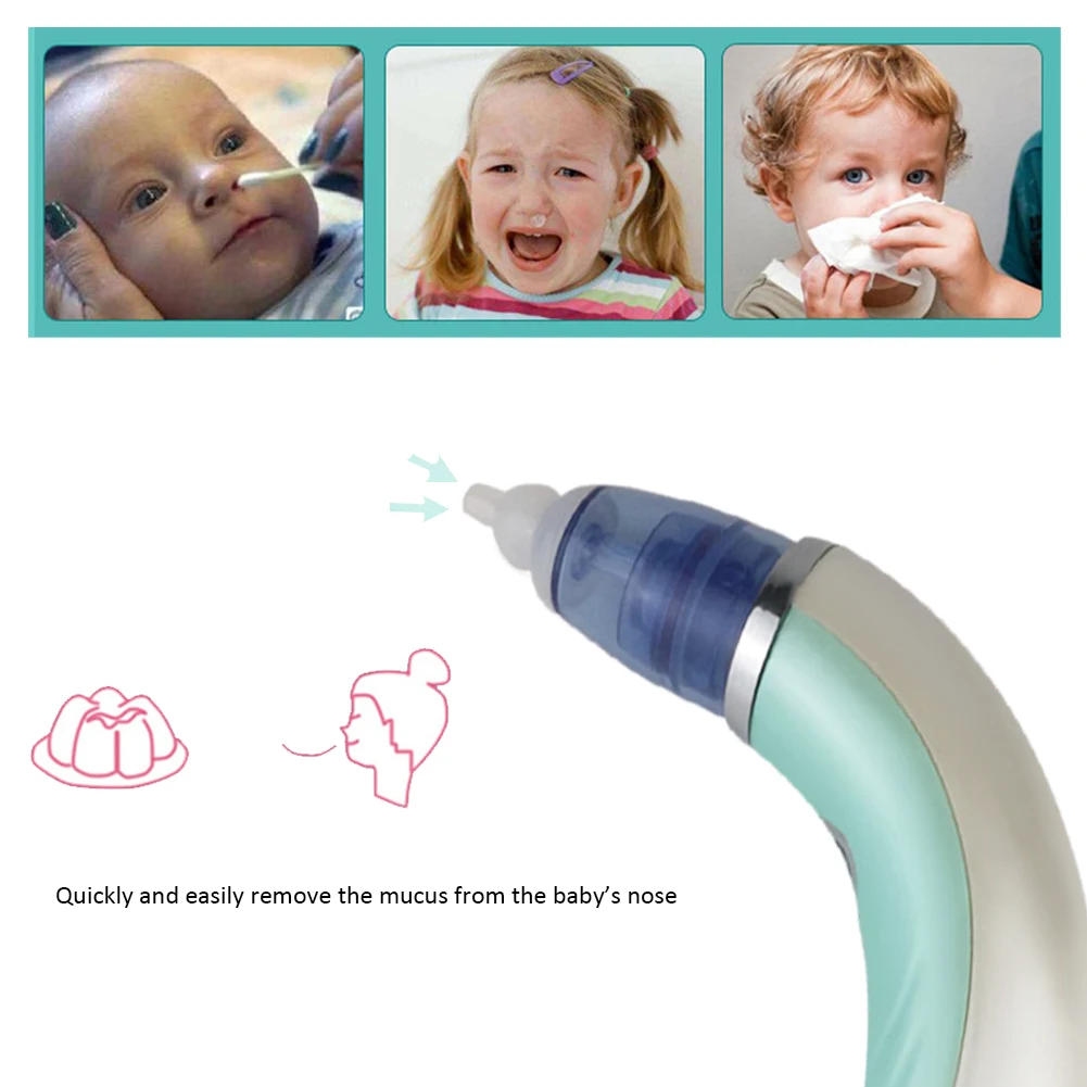 Детский носовой аспиратор Электрический Безопасный гигиенический очиститель носа уход за ребенком нос кончик полости рта присоска для новорожденных малышей