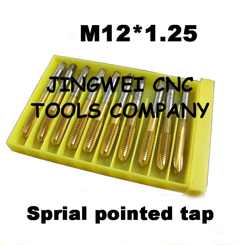 5PCS Spiral pointed tap m12*1.25 machine with TIN coating | Инструменты