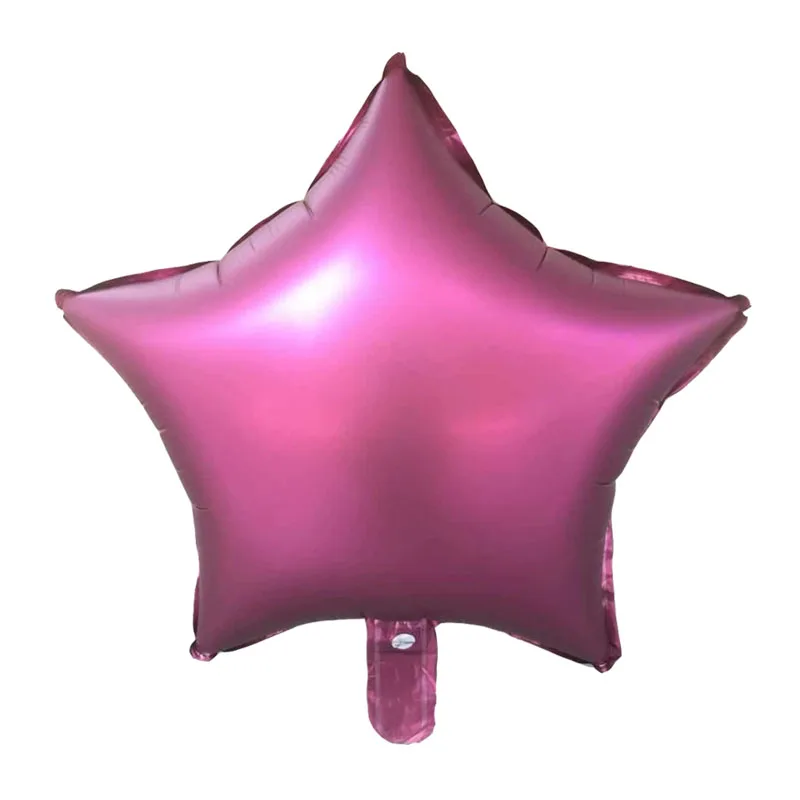 5 шт., 18 дюймов, металлический шар в форме звезды, сердца, Круглый Металлический воздушный шар, свадебное украшение, воздушный шар с днем рождения, Гелиевый шар, красочный - Цвет: Star rose red