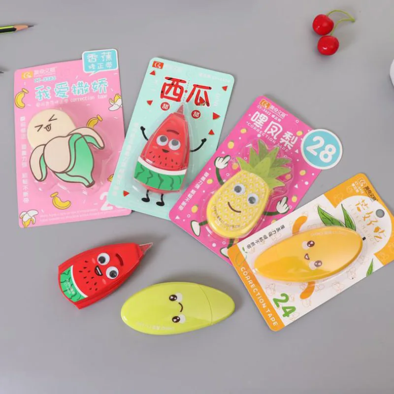 

1 Pcs Cartoon Fruit Mango Watermelon Banana Pineapple Totoro Modeling Correction Tapes School Office Supply Student Stationery