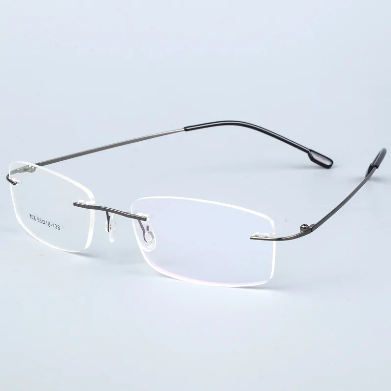 

Classic Mens Women Pure Titanium Rimless Glasses Frames Myopia Optical Frame Ultra-light Titanium Frameless Eyeglasses Frame