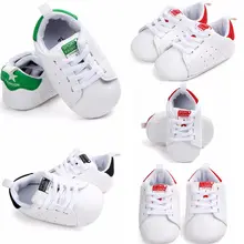 0-18m da criança do bebê meninos menina berço sapatos de sola macia rendas até sapatos sapatilha recém-nascido prewalker infantil preto/verde/vermelho