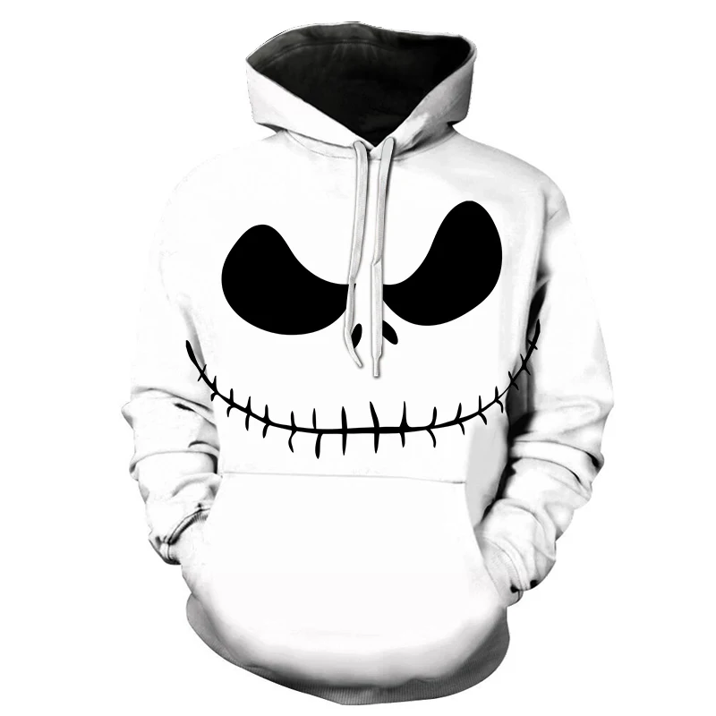 

BIAOLUN 2019 Male Sweatshirt Pumpkin King Jack Skellington Evil Smile Pattern Spring Men Hoodies Cool Streetwear Halloween Party