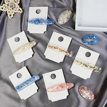 Для женщин девочек Акриловые зажимы для волос розовая ракушка заколки винтажный геометрический Овальный аксессуары для волос Япония Chic зажимы для волос