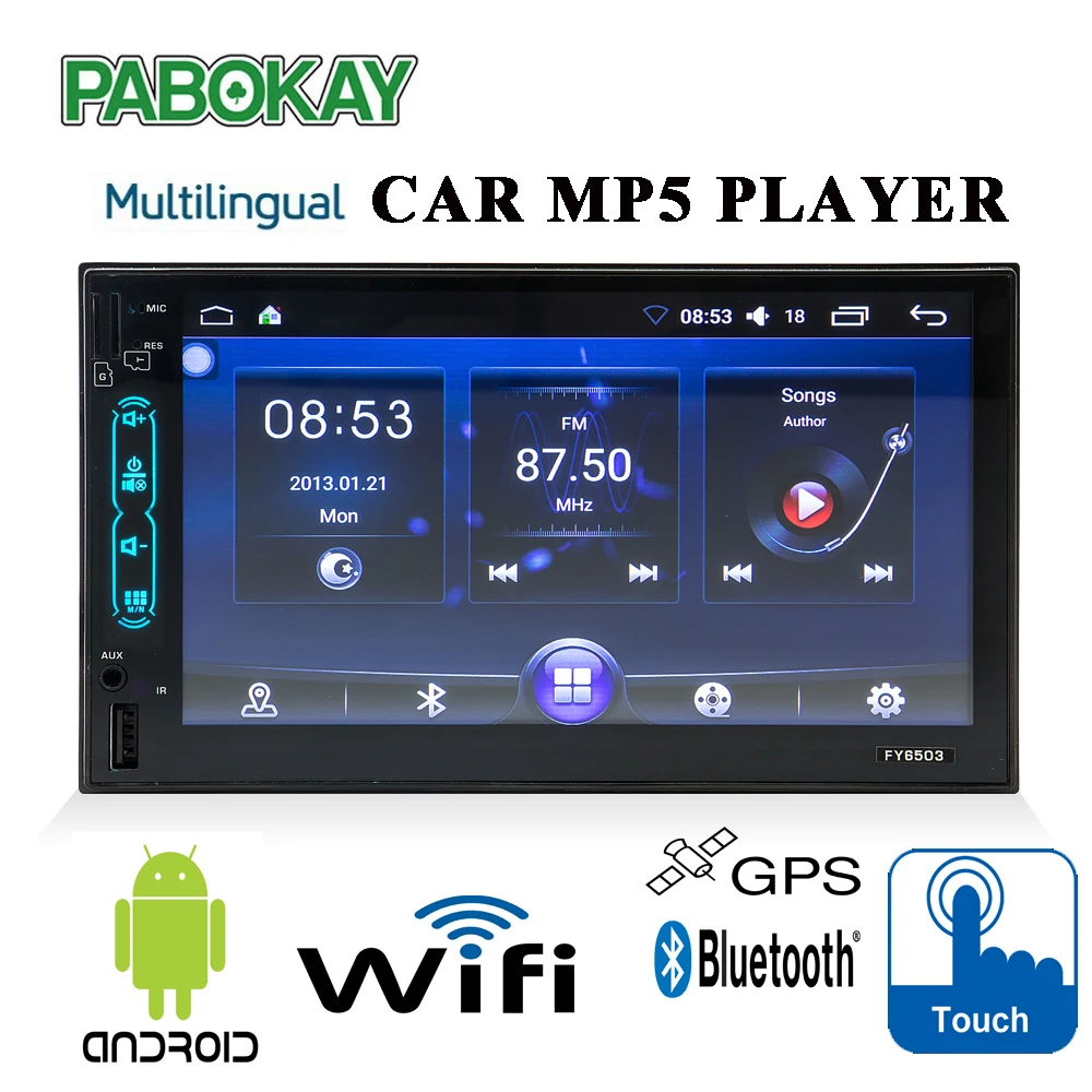 Многоязычный сенсорный экран Fy6503 Wi Fi 7 дюймов MP5 плеер GPS Sat NAV Bluetooth стерео