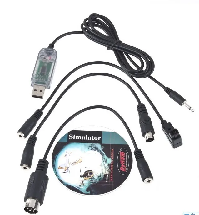1 pcs USB RC Simulator FMS Adapter Cable For Controller JR walkera Helicopter
