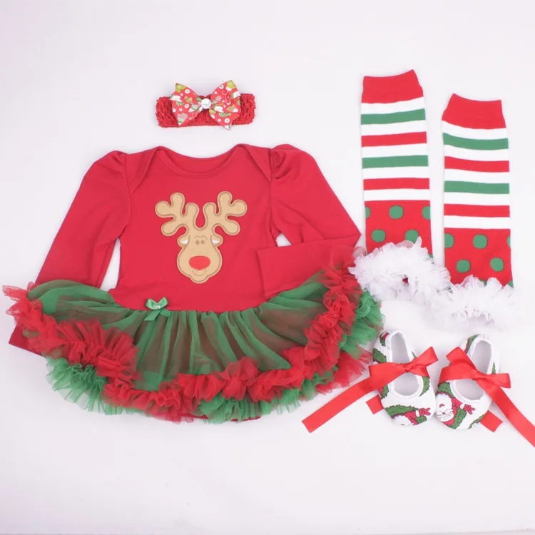 KISBINI/; платье для новорожденных; комбинезон с длинными рукавами; носки; головной убор; 4 шт./компл.; платье для девочек; детская одежда; Рождественский подарок; комбинезон - Цвет: 12