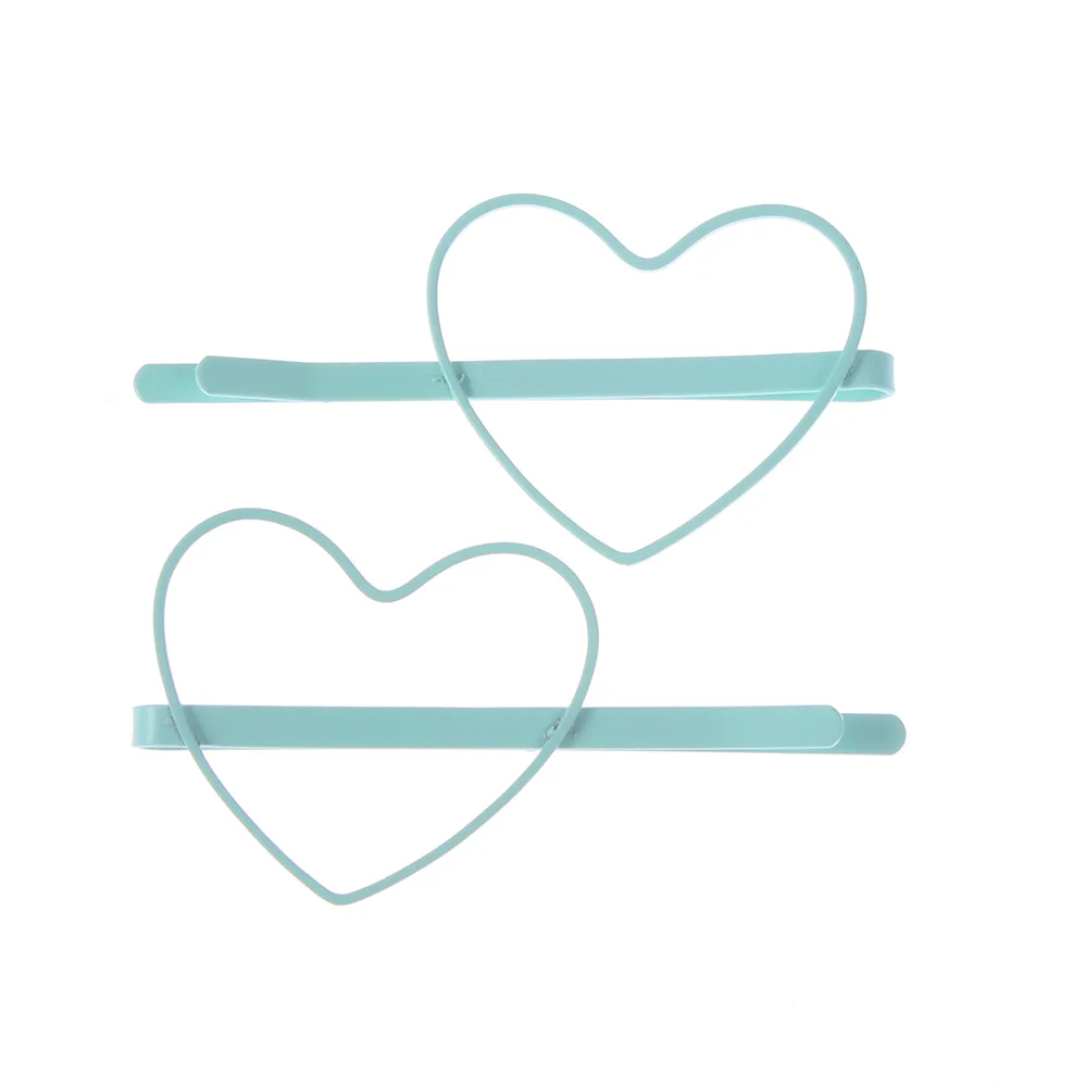 2pcs Cute Candy Heart Shape Color Kid Girl Hairpin BB Heart Hair Clips Hair Accessories Gift Hairgrip For Women Girls