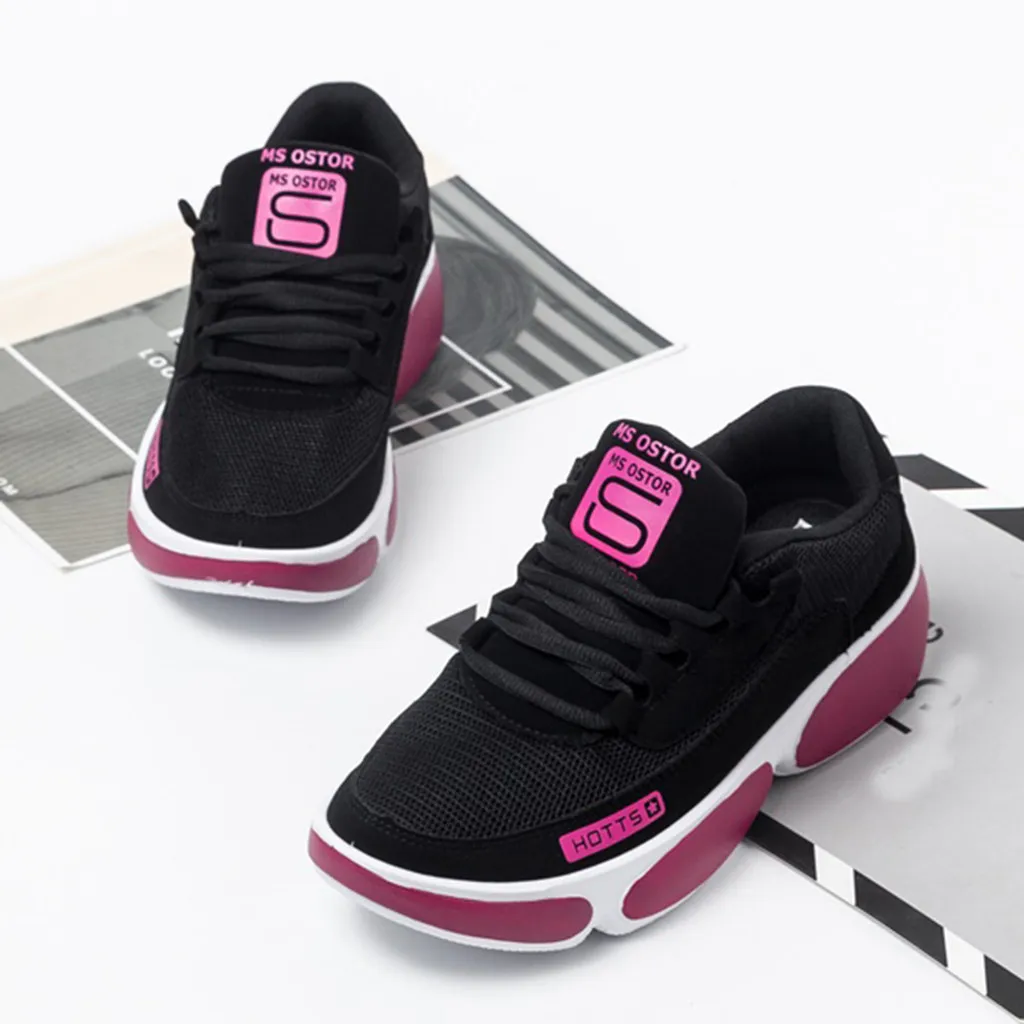 

Women Casual Shoes Fashion Breathable Walking Mesh Flat Shoes Sneakers Women 2019 Gym Vulcanized Tenis Feminino#N3