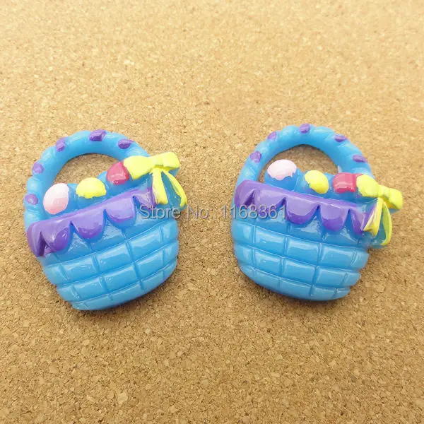 1pcs/lot resin flat back Halloween blue fruit basket 28mm Cabochons Scrapbooking Hair Bow Center DIY Christmas decration C118-2