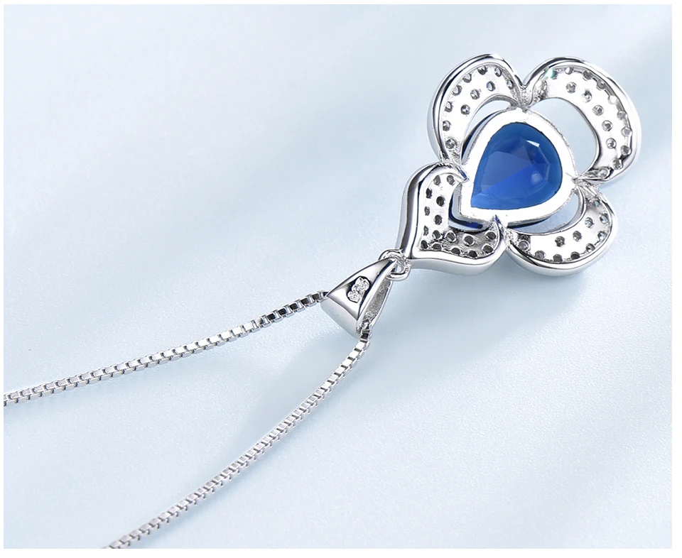 UMCHO-Blue Sapphire 925 sterling silver necklace for women EUJ090S-1 (6)