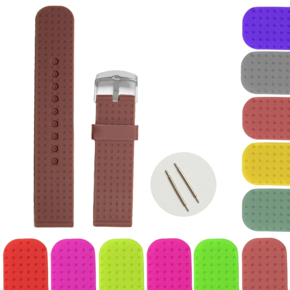

22mm Well Brown Silicone Jelly Rubber Unisex Watch Band Straps WB1053B22JB