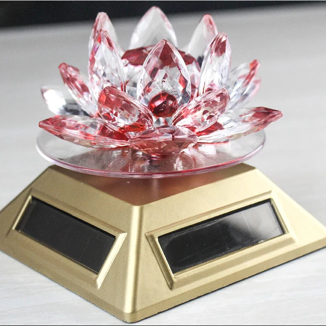 Feng Shui Crystal Glass Lotus Flower Solar Energy 360 Rotating Lotus Home Decor W2131 Home Decor Events Home Decoration Pieceshome Decor Palm Trees Aliexpress