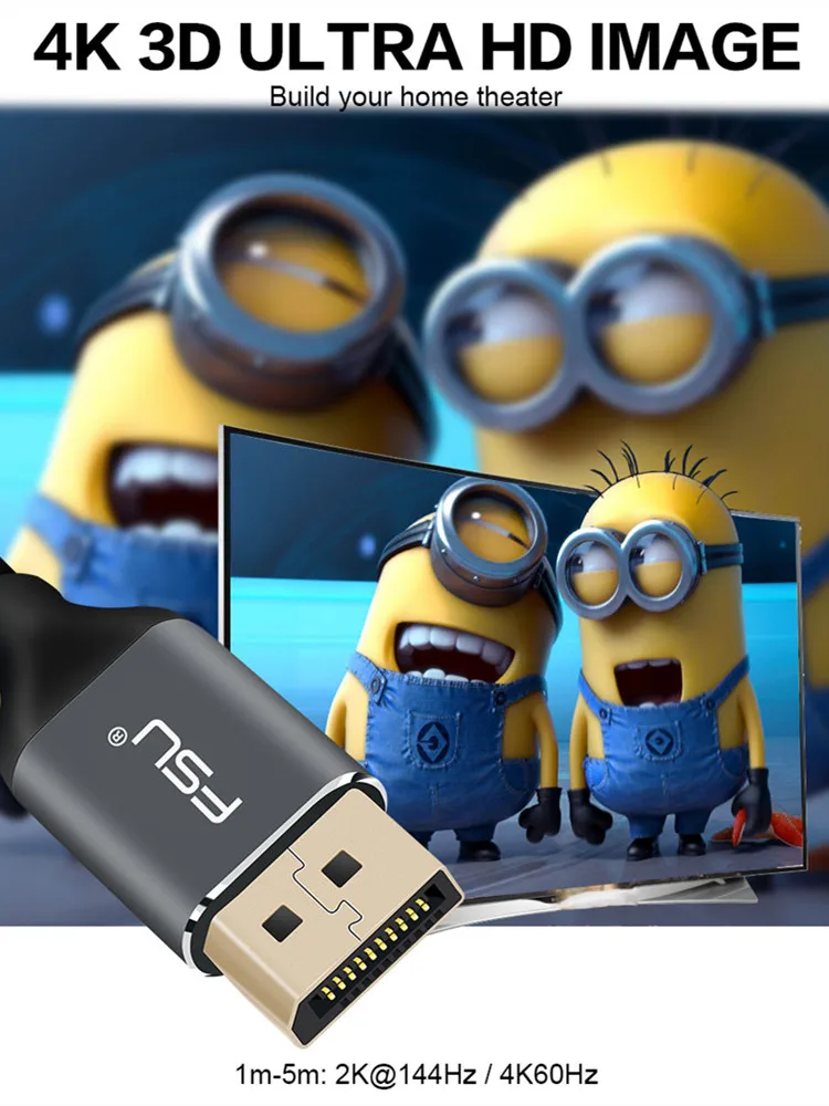 Кабель Displayport 4k 144Hz DP к адаптеру V1.2HDR RGB 4:4:4 HD видео Дисплей порт сплиттер для
