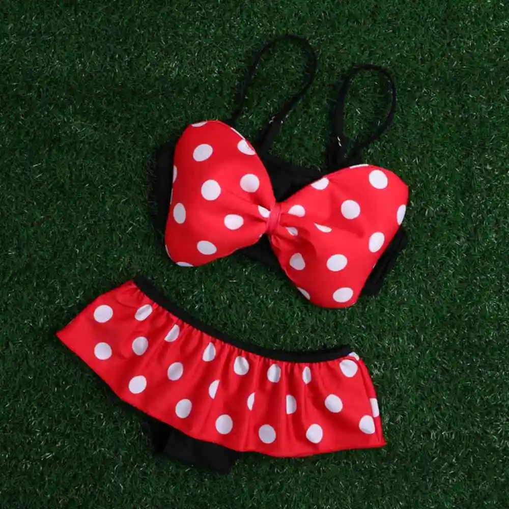 Женский купальник из трех предметов с героями мультфильмов комплект шляпой