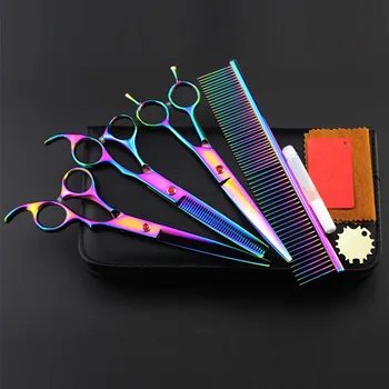 

4 kit upscale pet 8 inch shears dog grooming thinning cut hair scissors cutting clipper barber tools hairdressing scissors set