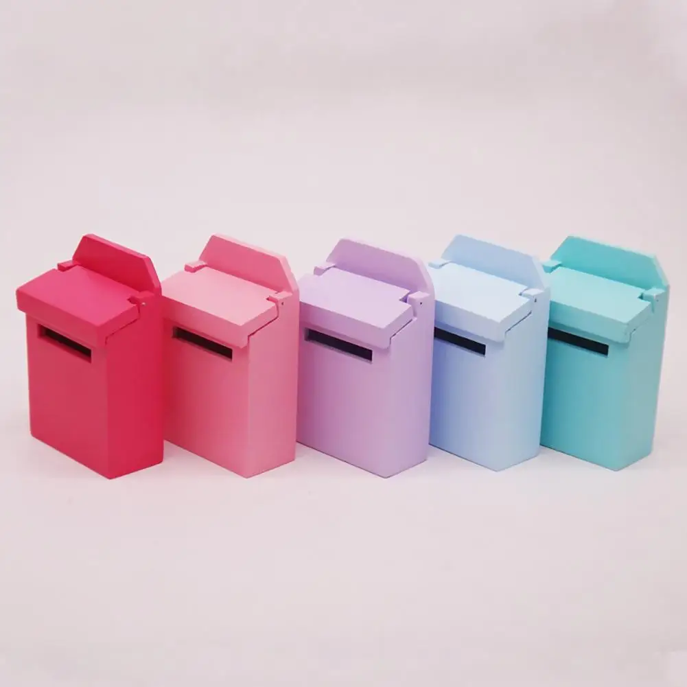 

1/12 Wooden Solid Color Miniature Mailbox Dollhouse Kids Toy Fairy Garden Decor Children Furniture Toys 6 Colors