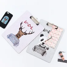 Креативная симпатичная мультяшная А4 пластиковая папка с животным А4, прямая доска, зажим, папка для файлов, шина, модный буфер обмена, зажим для книги