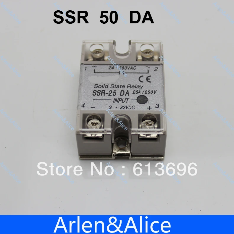 

50DA SSR input 3-32V DC load 24-380V AC single phase AC solid state relay