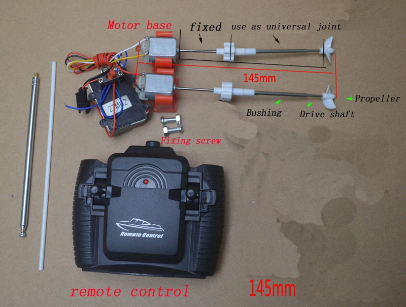 1 компл. 4ch RC модель лодки наборы Вал+ втулка+ мотор+ пропеллер+ контроллер+ приемник комплект DIY сборка беспроводной делая приводной набор частей