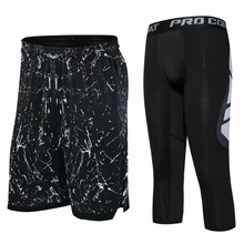 Мужские баскетбольные спортивные шорты, набор для бега, фитнеса на открытом воздухе, дышащие тренировочные шорты с карманом на молнии, мужские спортивные шорты для бега