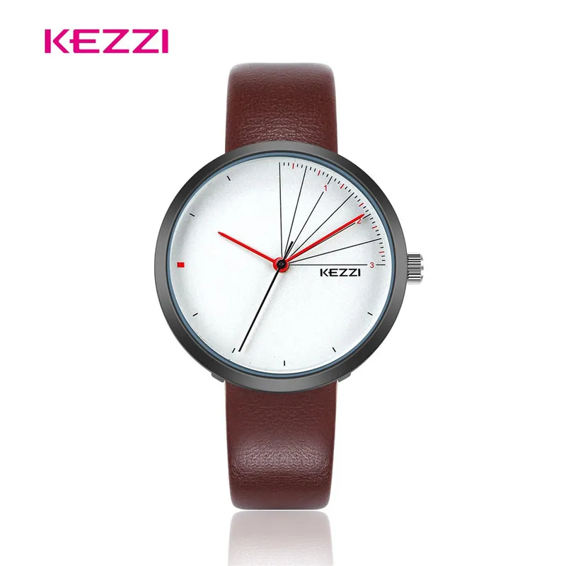 

KEZZI Women's Watch Round Dial PU Leather Strap Ladies Watches Simple Popular Quartz Watch For Women Dress Hot Zegarek Damski