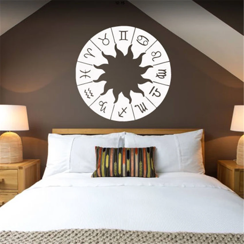 Sign Zodiac Sky Star Circle Bedroom Mural Bedroom Wall Sticker Vinyl