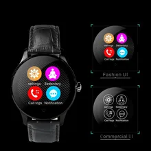Runde Bluetooth Smart Uhren Uhr Klassische Gesundheit Metall Smartwatch mit Pulsmesser für Android ISO iPhone Telefon K88H