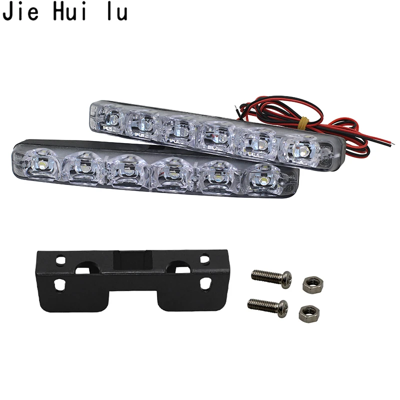 

2x Automobiles White 6 LED Super Bright DRL Daytime Running Driving Lights Fog Lamps Waterproof Vehicle Car Styling Lamp