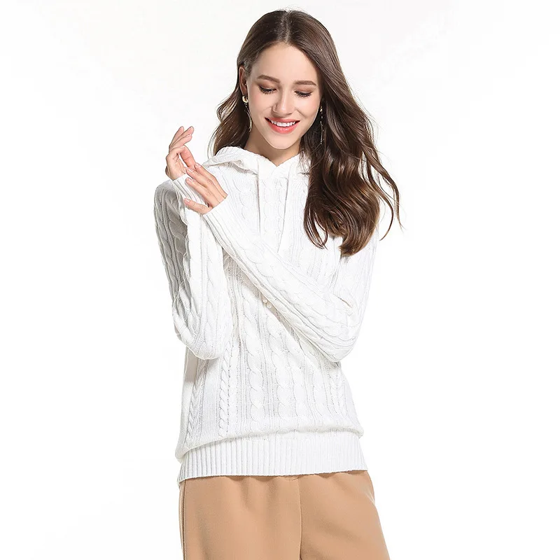 2018 Autumn Knitted Hooded Sweater Women Casual Pullovers Ladies Long Sleeve Knitted Tops 2018 Autumn Knitted Hooded Sweater Women Casual Pullovers Ladies Long Sleeve Knitted Tops