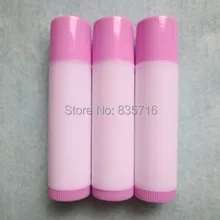 100 шт./лот 5 мл пустой тюбик помады, белый+ розовый колпачок макияж туба для губной помады, образец Косметический бальзам для губ суб-розлива HZ18