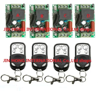 

220V 1CH Wireless Power Switch System 4 Receiver&4Transmitter Remote Controller 10A output state is adjusted