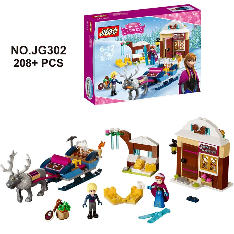 

208pcs Dream Princess Castle Elsa Ice Castle Princess Anna Set Model Building Blocks Gifts Toys Compatible with Legoe Friends