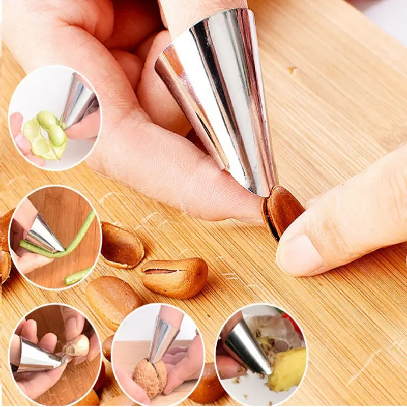 

Practical Finger Protector Meat Vegetable Crack Nuts Knife Cut Hand Protection Useful Finger Guard for Cutting Kitchen Gadget