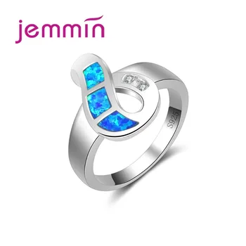 

Elegance Infinity Shape Twist Blue Fire Opal Ring 925 Sterling Silver Jewelry for Women Wedding Ring Hot Twist Band