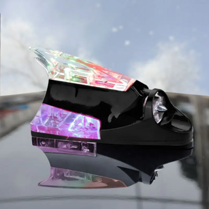 

Universal Wind Power Shark Fin Antenna Wind Light Shark Fin Light Safe LED Anti Collision Car Warning Light Decorative Aerials