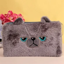 Bear pencil cases for girls Kawaii Plush panda pen font b bag b font stationery pouch