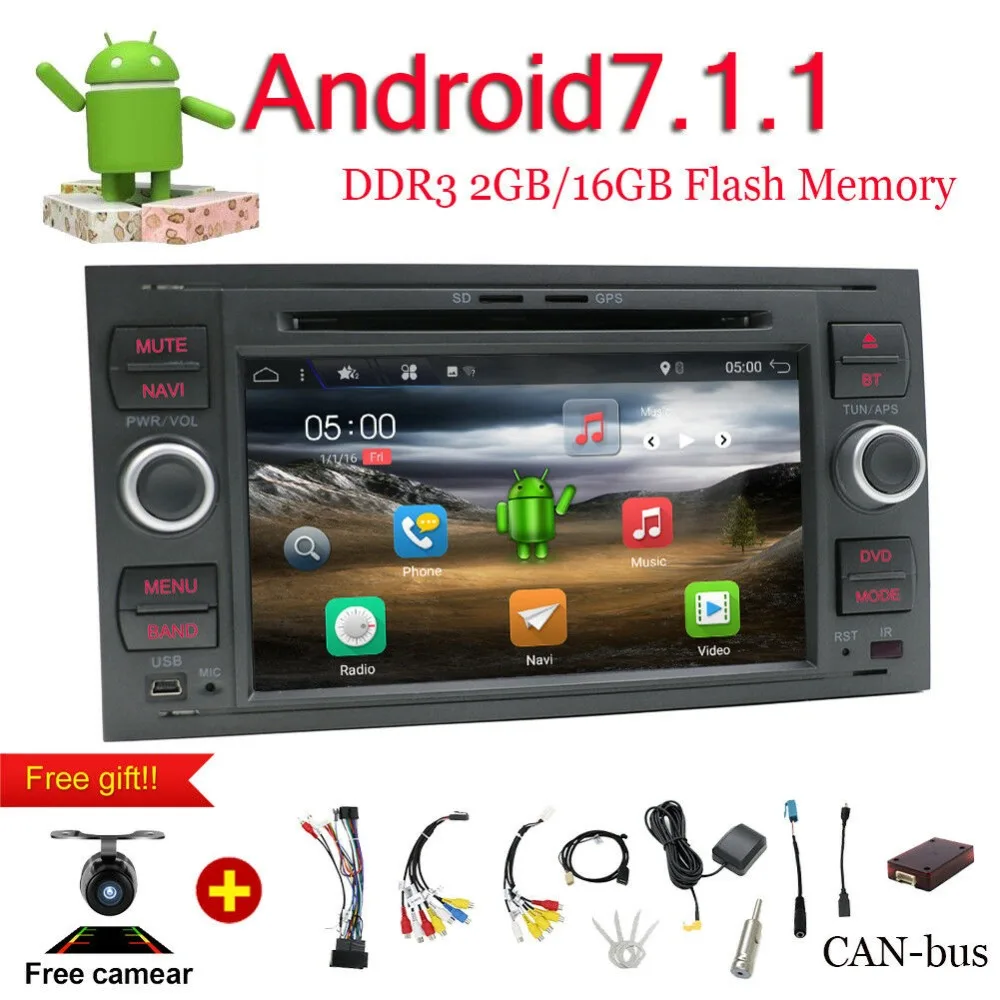 

Bosion 2 DIN Car Multimedia Radio DVD With GPS Sat Navigation Wifi SWC AUX Bluetooth For Ford Focus Transit Mondeo S-Max 2GB RAM